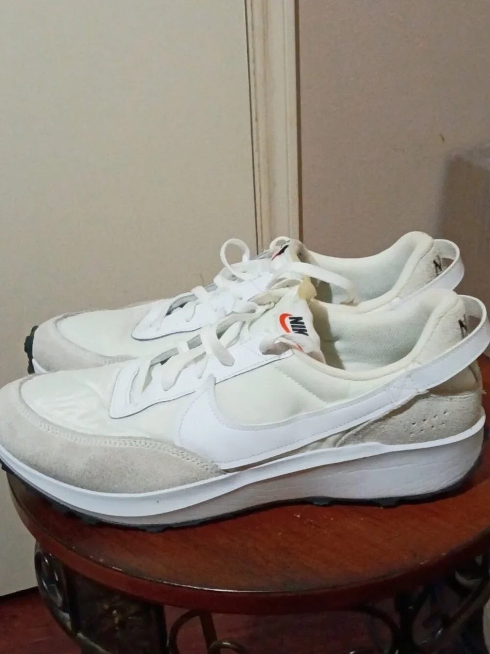 Nike Waffle Debut Shoes Mens Size 13 White Suede Low Top Sneakers DH9522-101